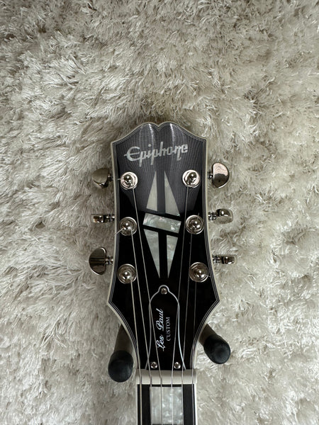 Used Epiphone Les Paul Custom Silverburst Electric Guitar W/Case