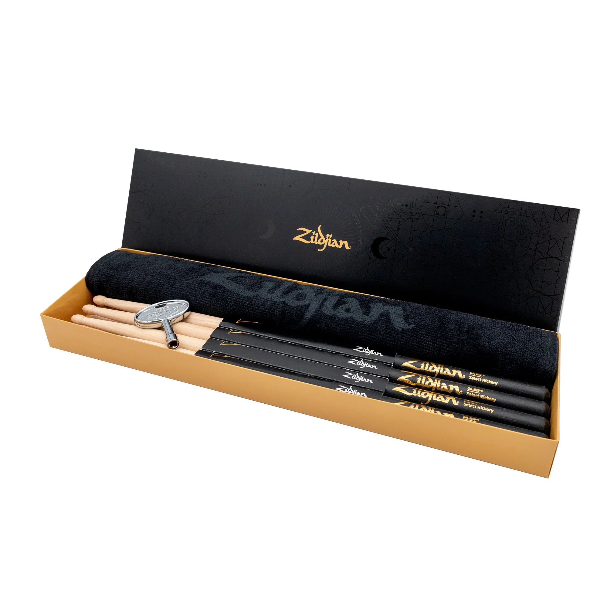 Zildjian Dip Drumsticks with Towel and Drum Key 5A 4-pack