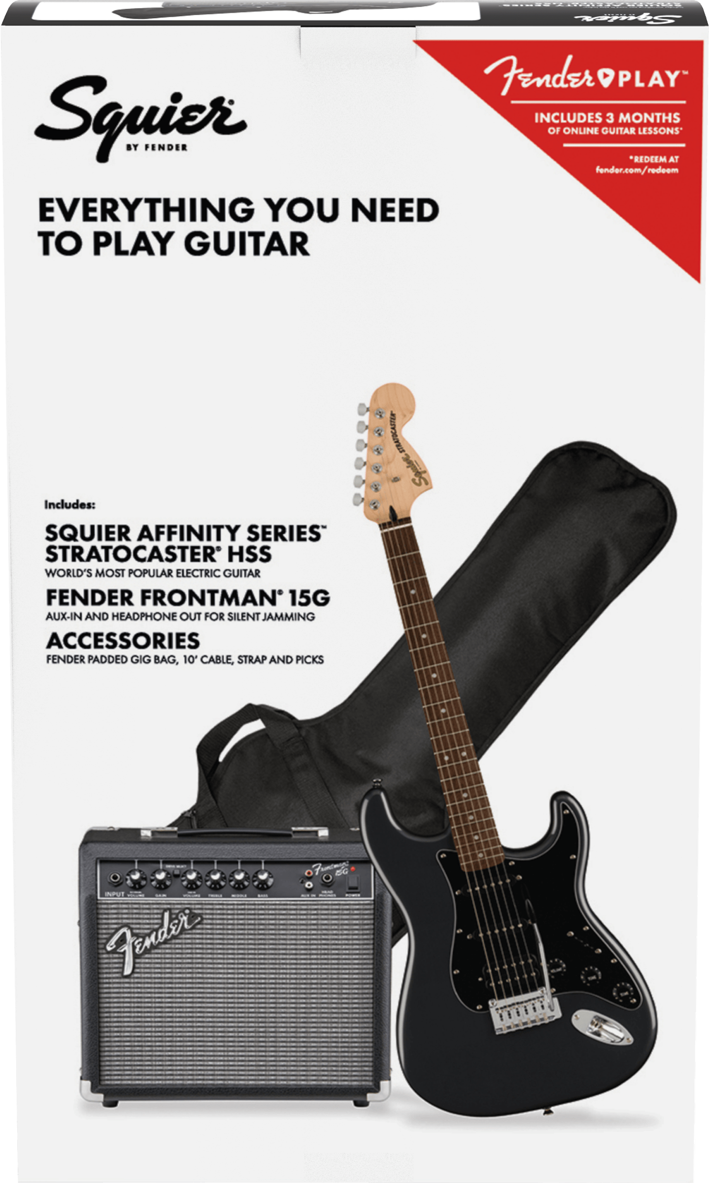 Squier Affinity Series Stratocaster Charcoal Metallic HSS Pack