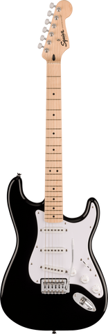 Squier Sonic Stratocaster Black White Pickguard Maple Neck