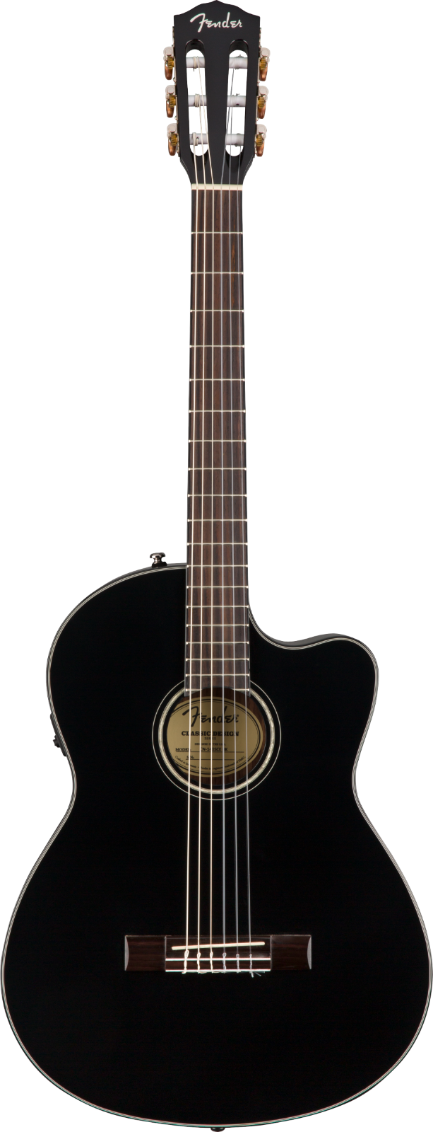 Fender CN-140SCE Nylon Thinline Classical Guitar Black w/Case