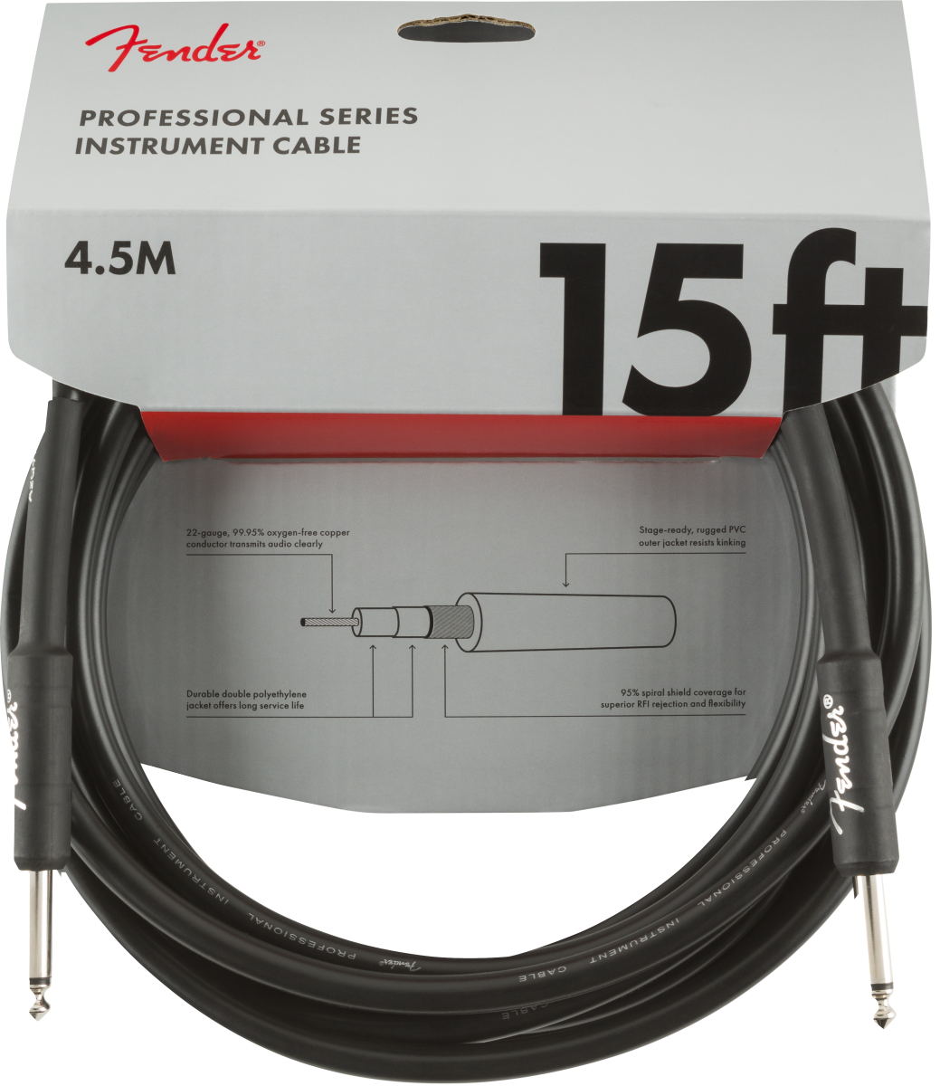 Fender Professional Series Instrument Cable 15' Straight