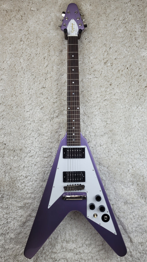 Epiphone Kirk Hammet 1979 Flying V Purple Metallic W/ Hard Case