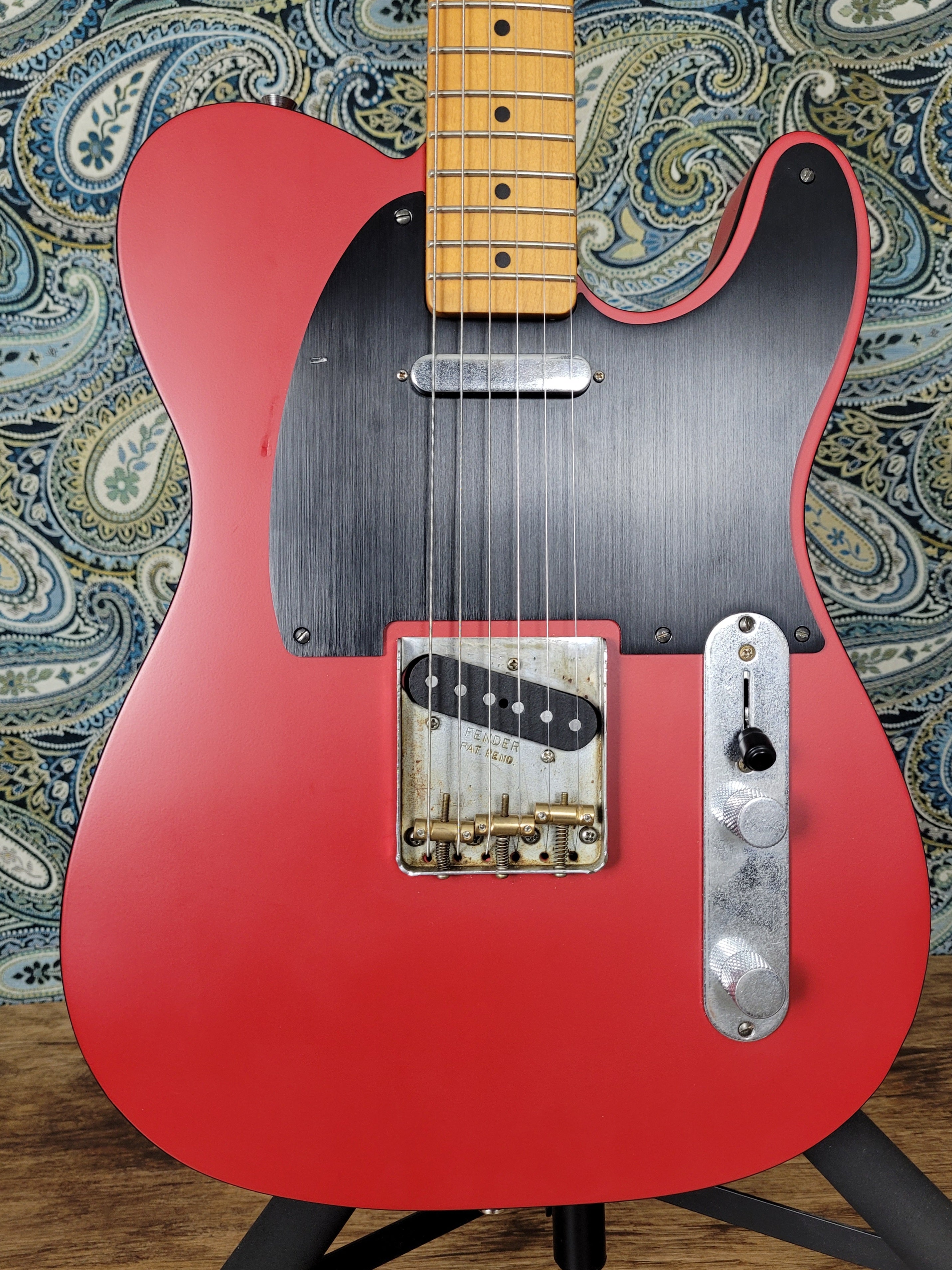 Used Squier 40th Anniversary Telecaster Satin Dakota Red with Fender Bridge