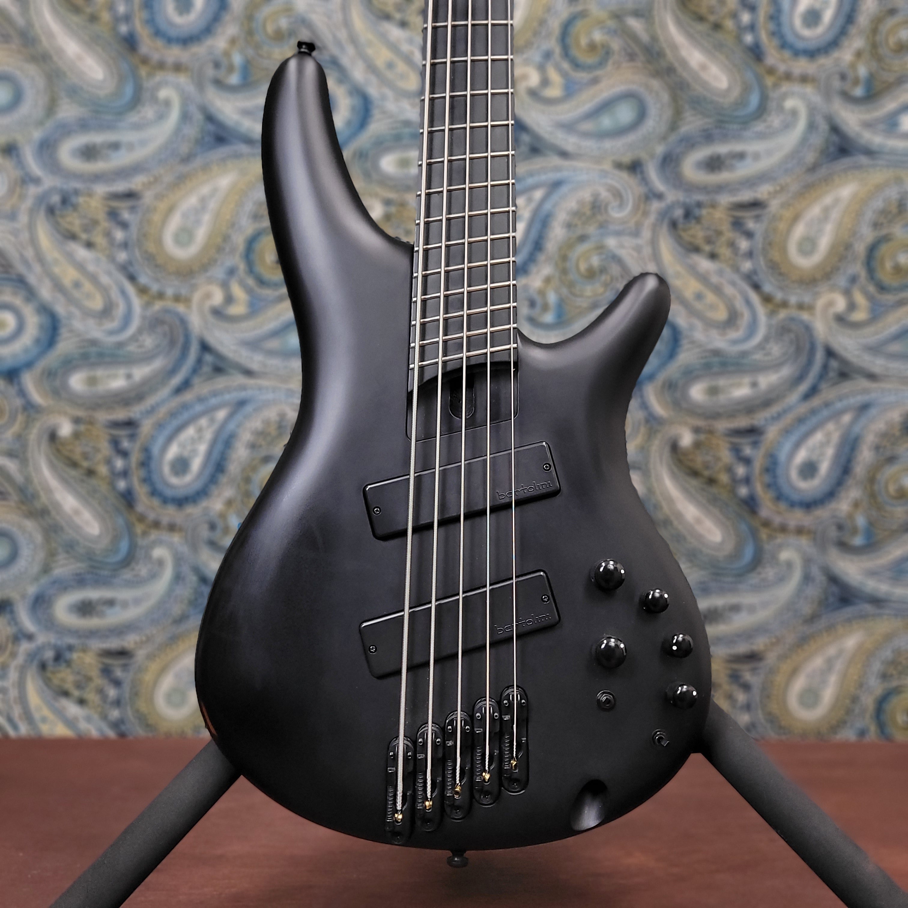 Used Ibanez SRMS625EX SR Iron Label 5-String Bass Black Flat