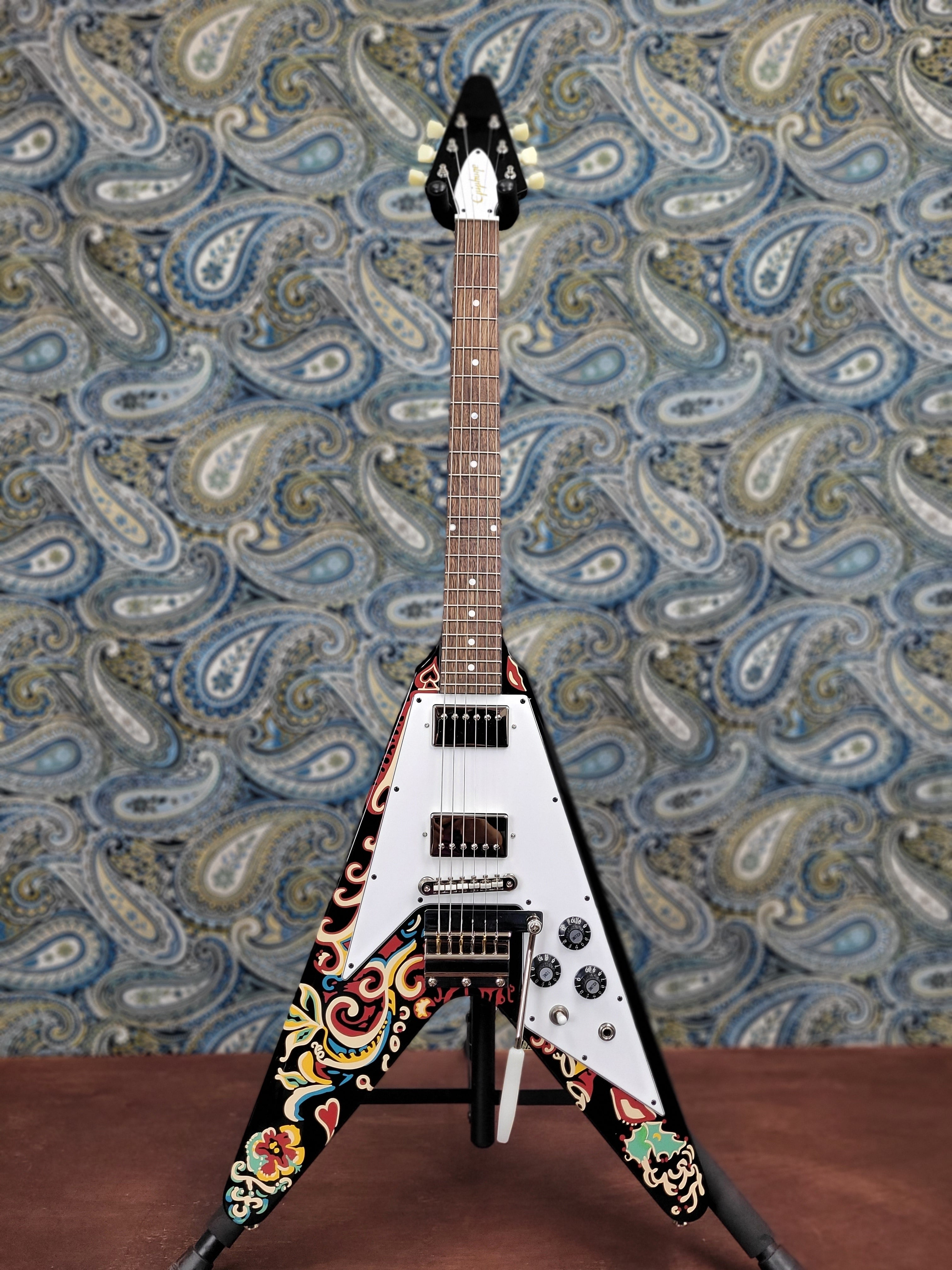 Epiphone Jimi Hendrix "Love Drops" Flying V Ebony w/ Hard Case