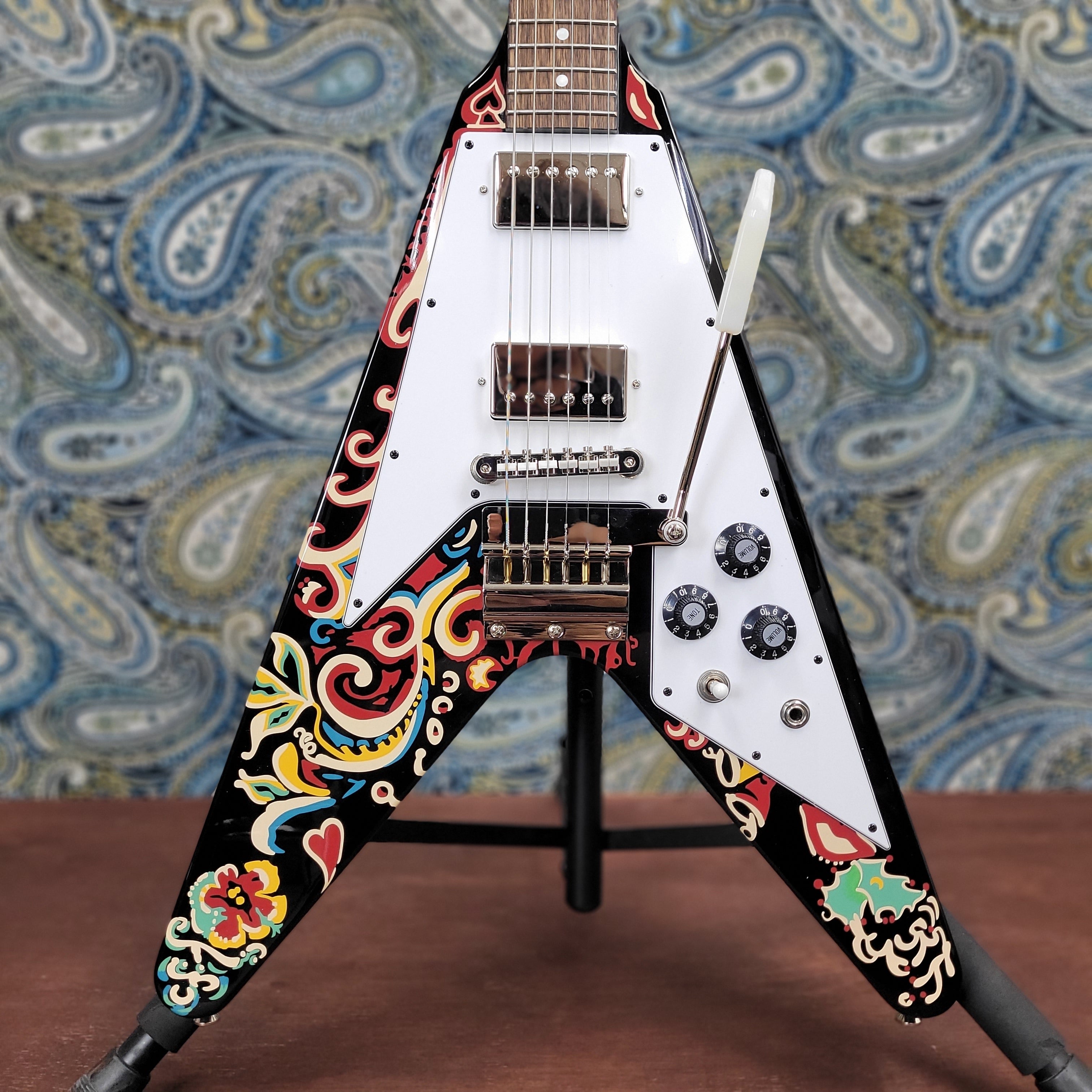 Epiphone Jimi Hendrix "Love Drops" Flying V Ebony w/ Hard Case