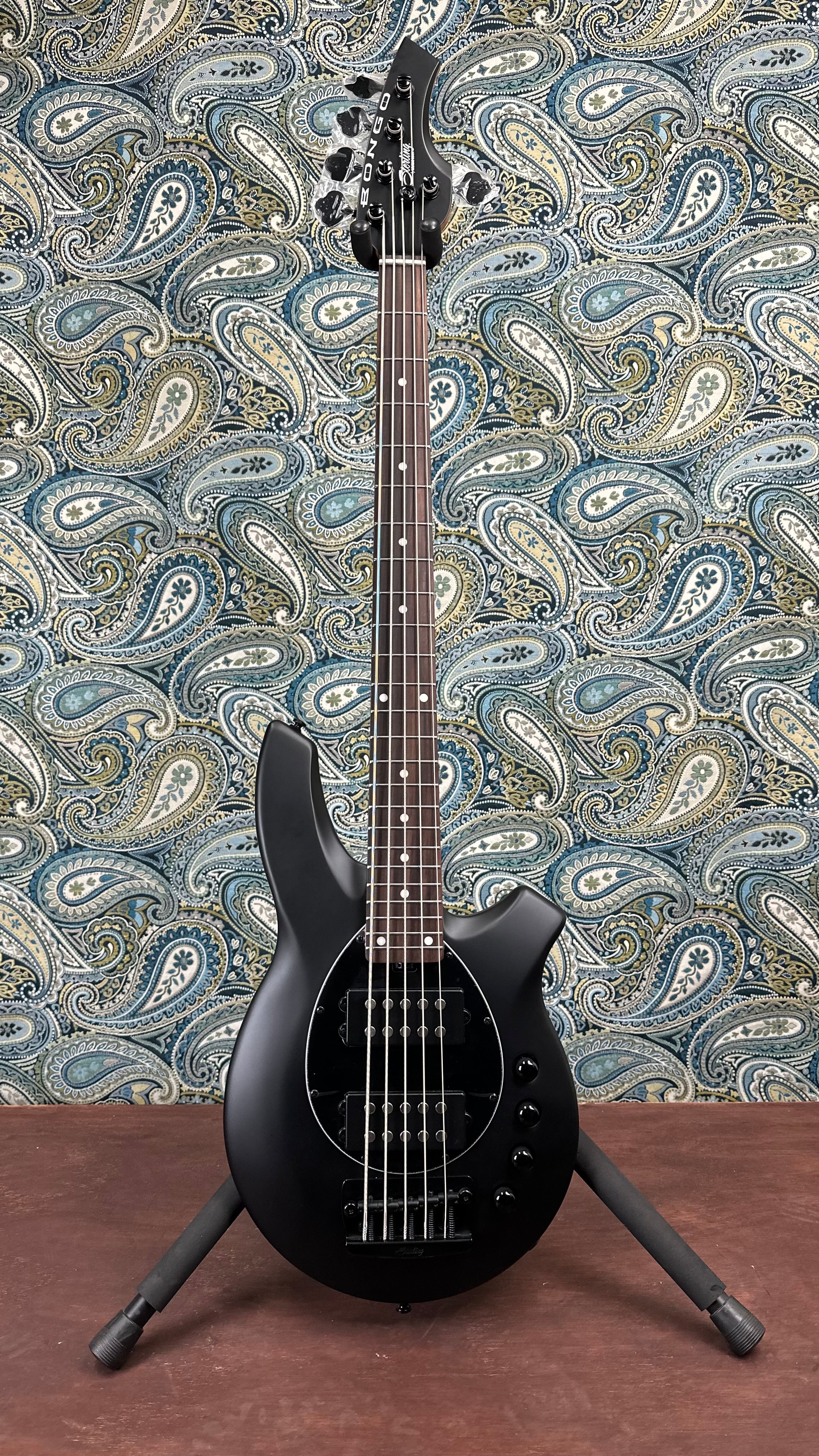 Sterling by Music Man Bongo V String Bass Guitar Stealth Black Satin