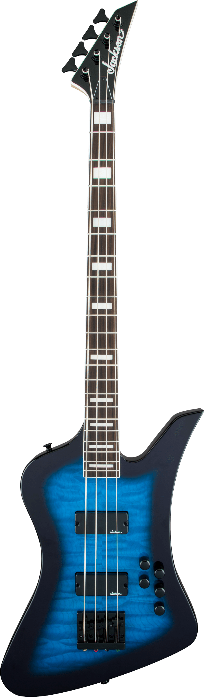 Jackson JS Series Kelly Bird Bass JS3Q Transparent Blue Burst