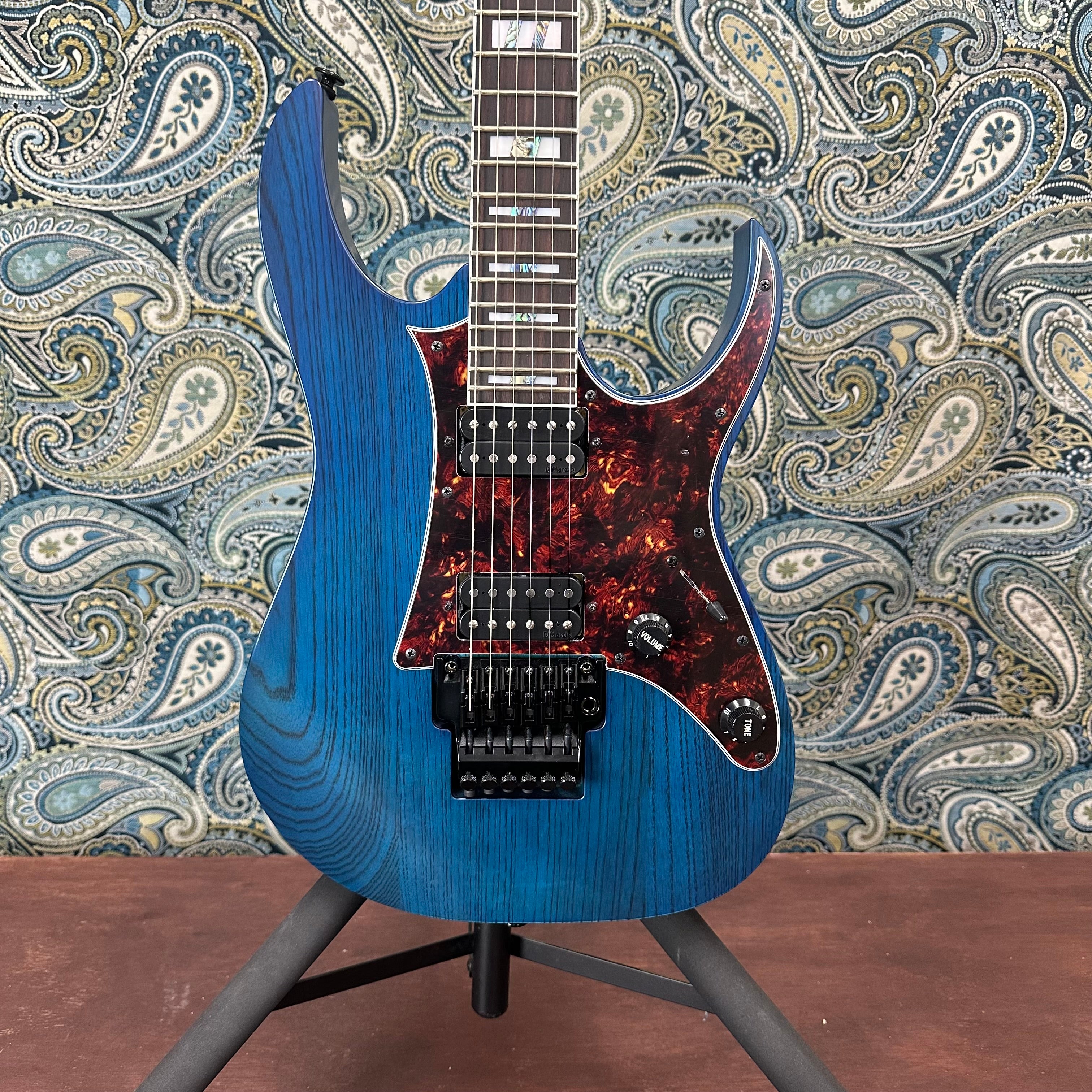 Ibanez MIJ Prestige RG653DX Transparent Deep Blue Flat w/Molded Hard Case