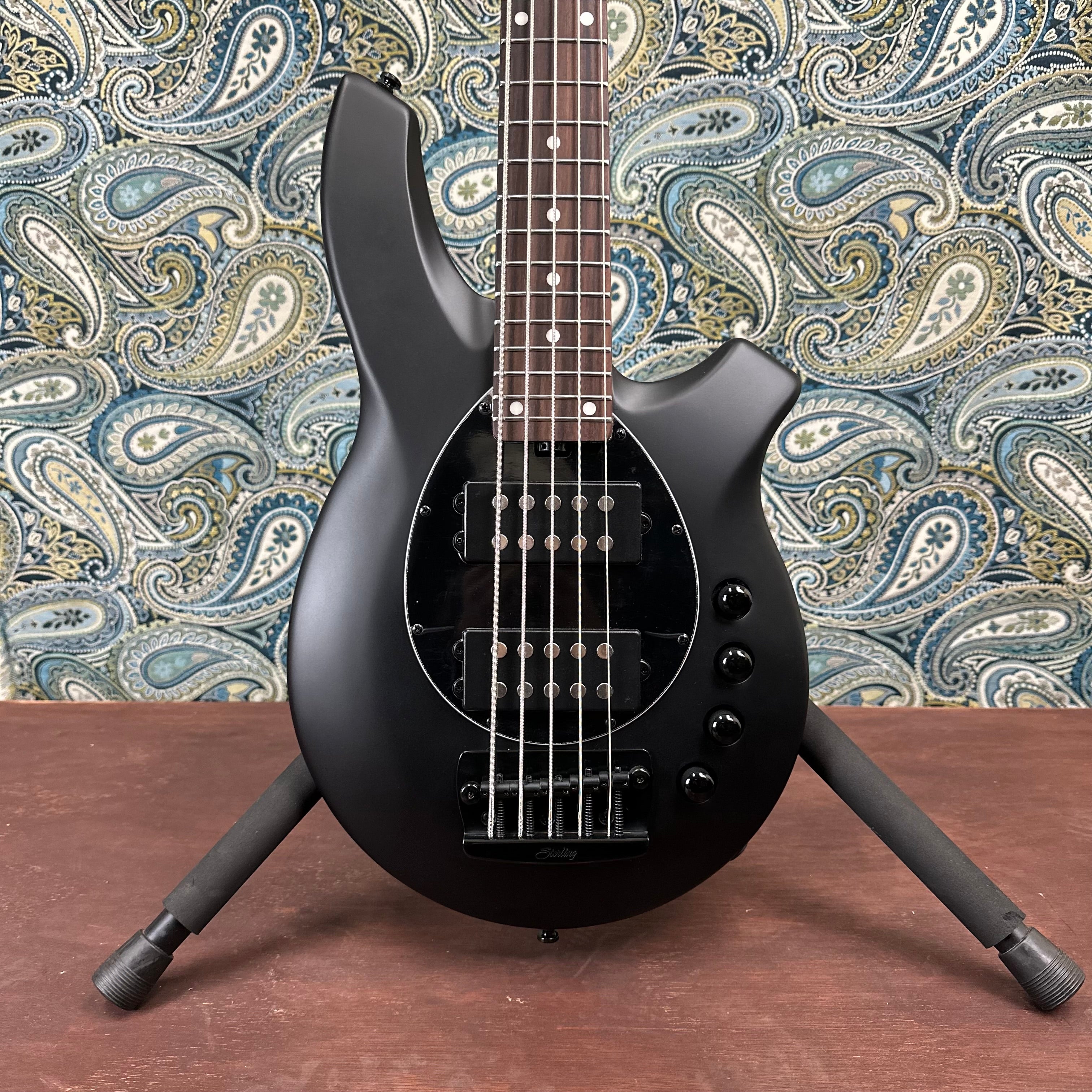 Sterling by Music Man Bongo V String Bass Guitar Stealth Black Satin