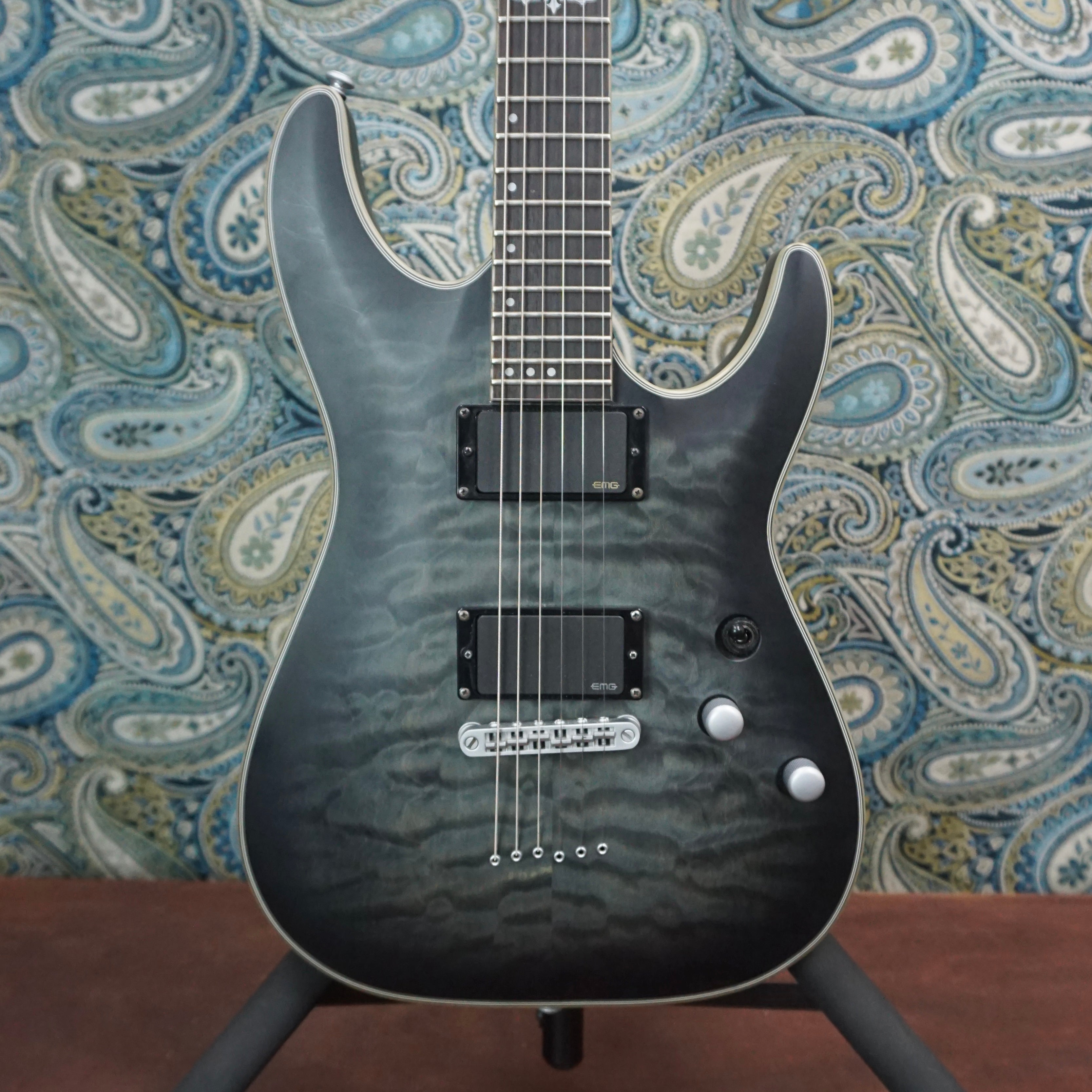 Used Schecter Hellraiser C-1 Platinum Translucent Black