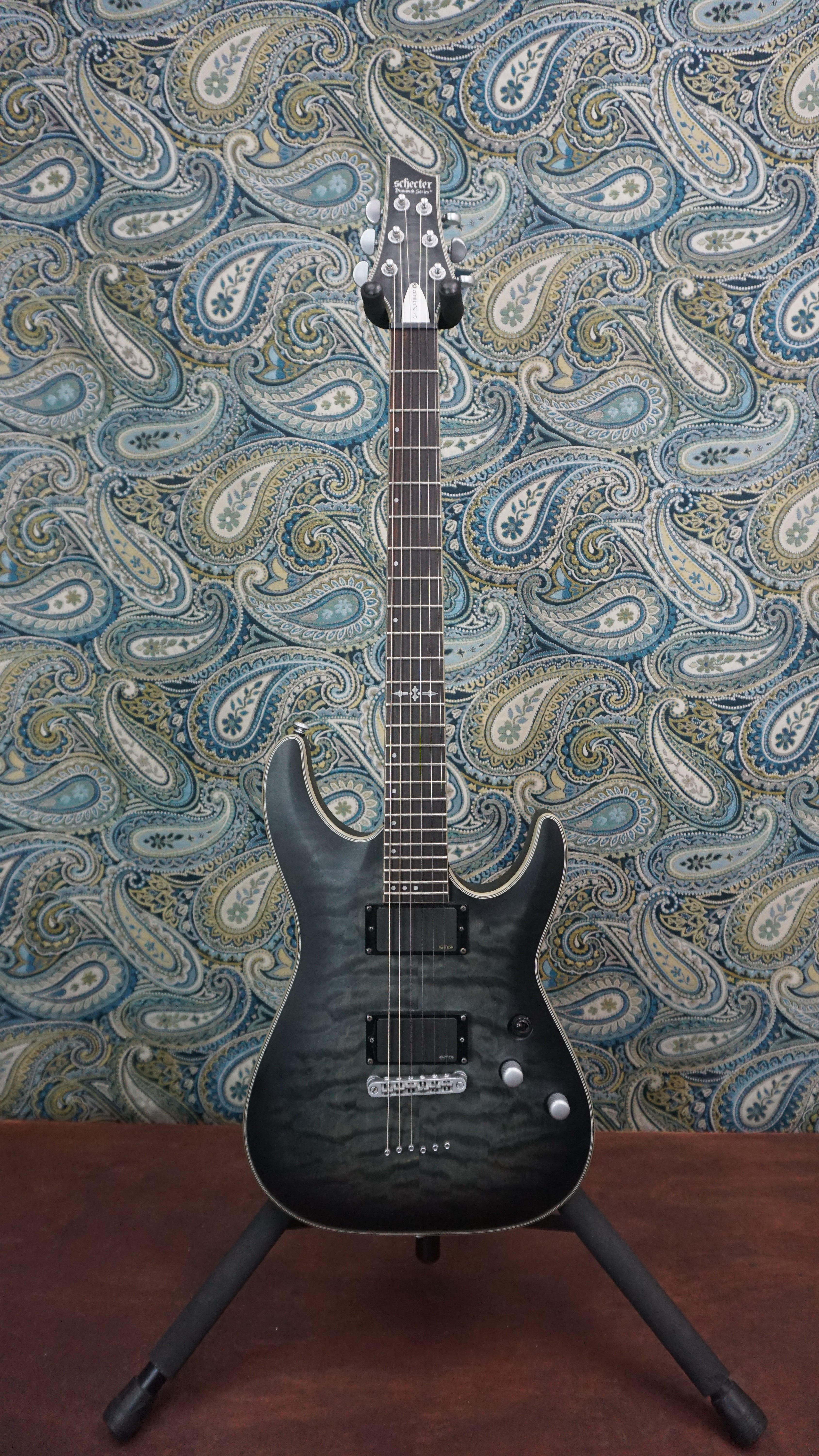 Used Schecter Hellraiser C-1 Platinum Translucent Black