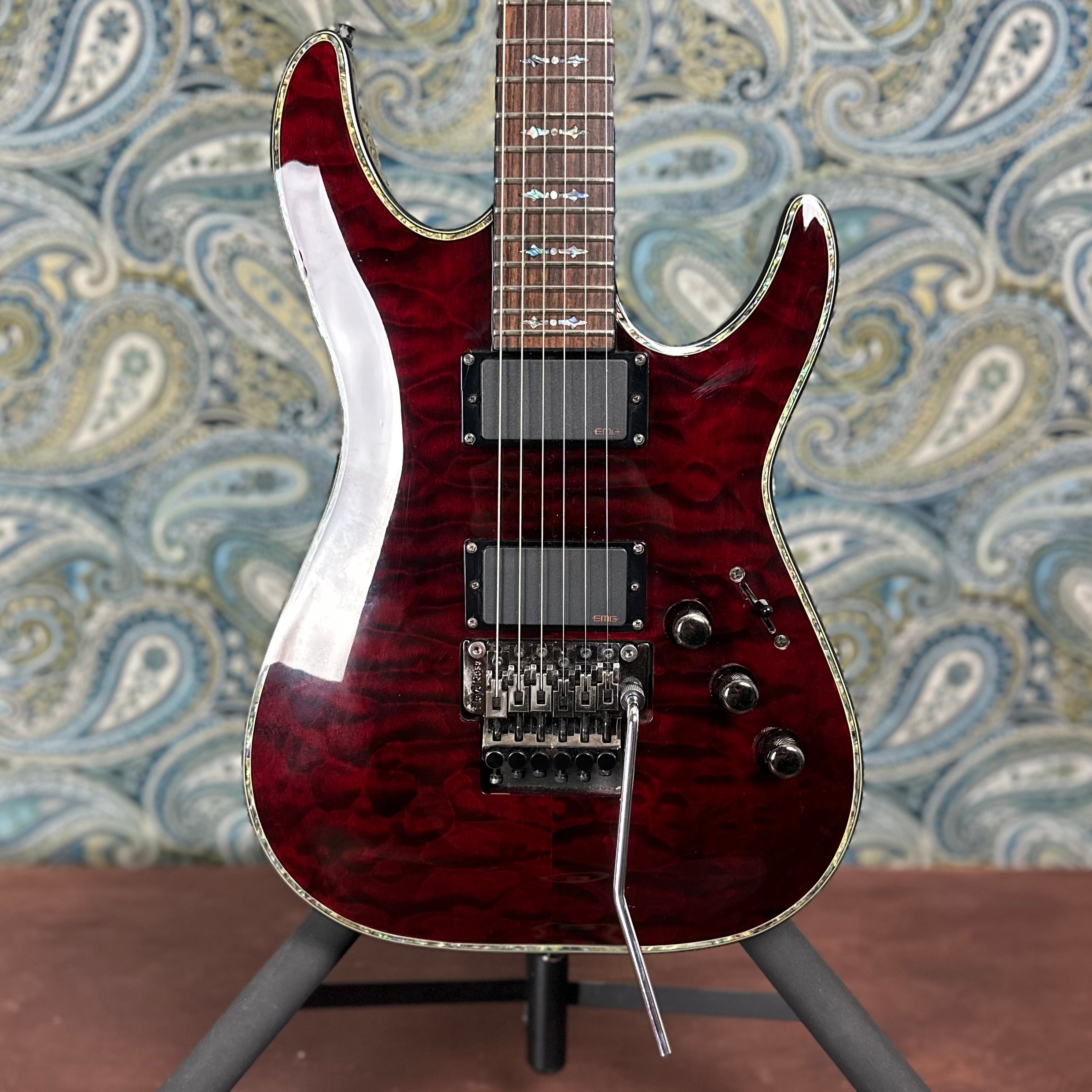 Used Schecter Hellraiser C-1 FR Black Cherry