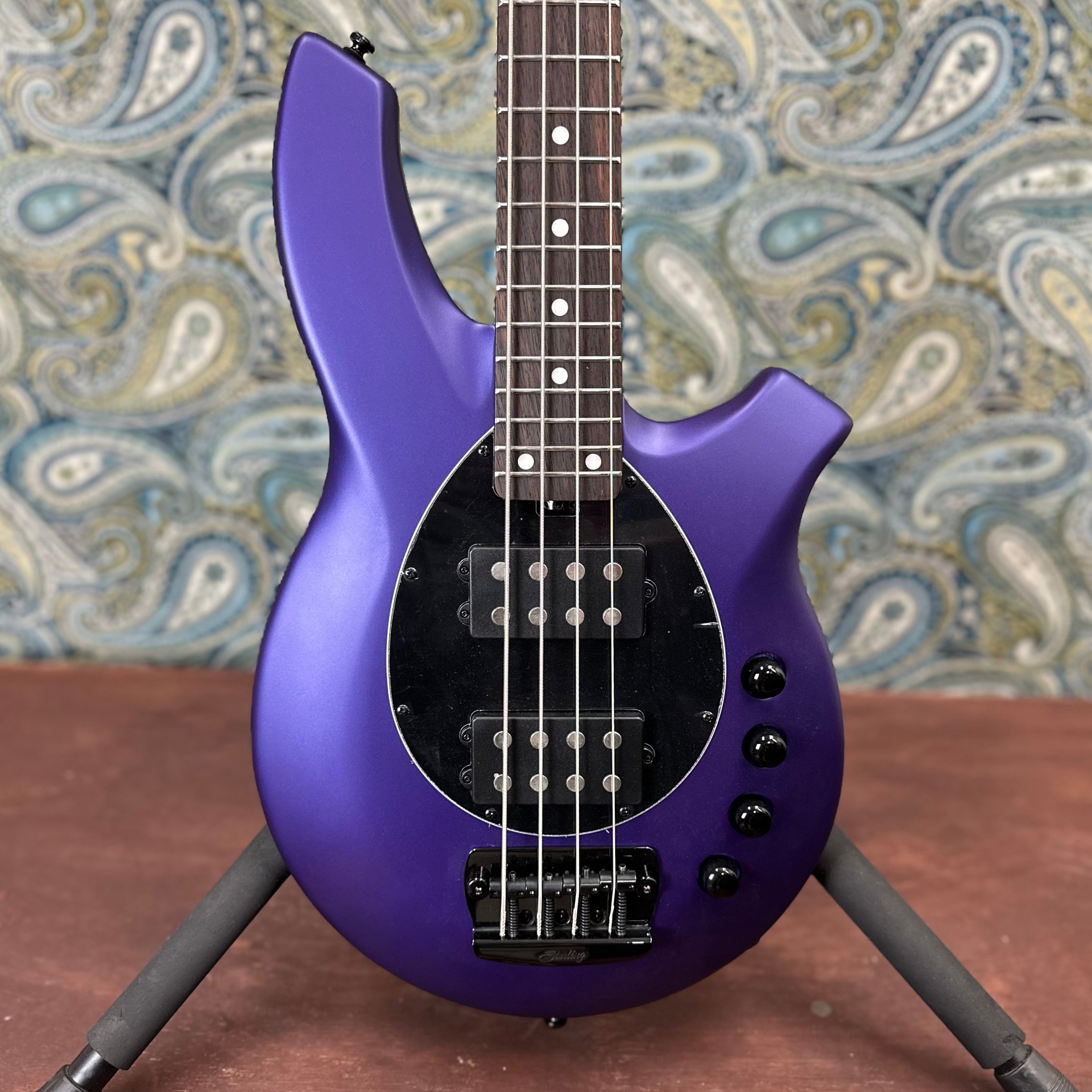 Sterling by Music Man Bongo Bass Guitar Firemist Purple Satin