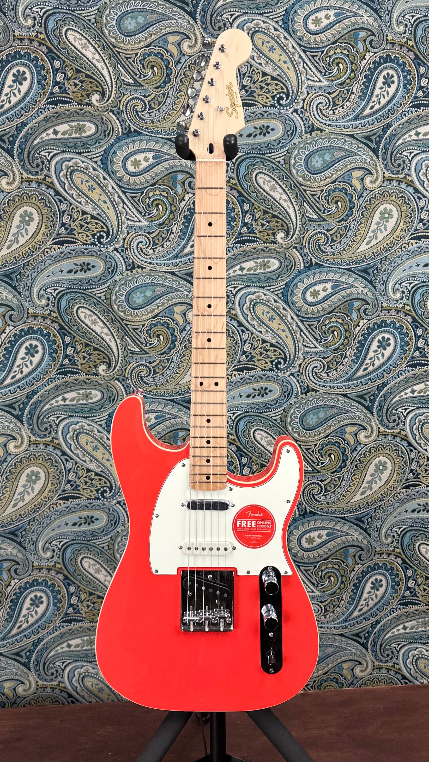 Used Squier FSR Paranormal Custom Nashville Stratocaster Fiesta Red