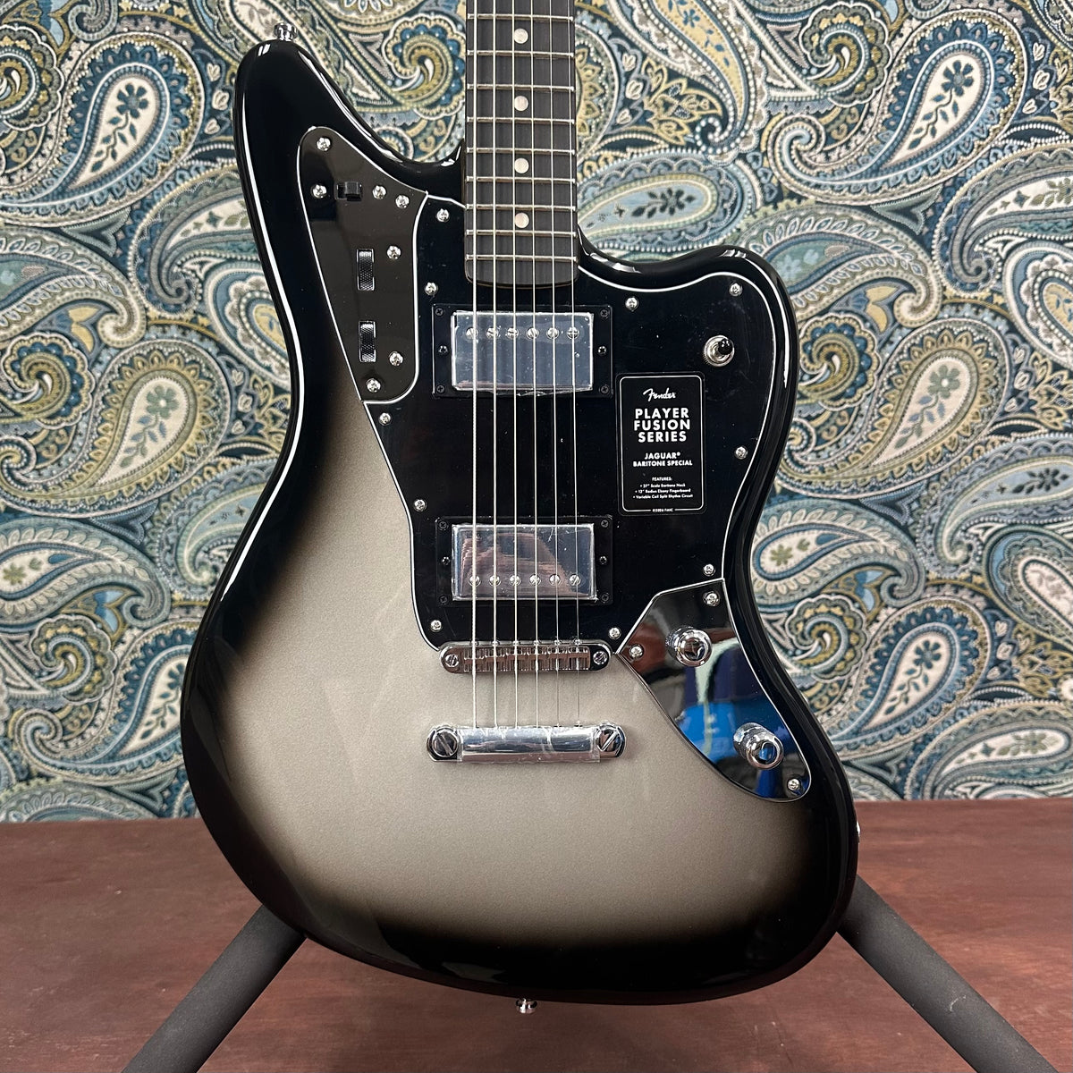 Fender Limited Edition Player Fusion Jaguar Baritone Special Silverburst w/Gig Bag