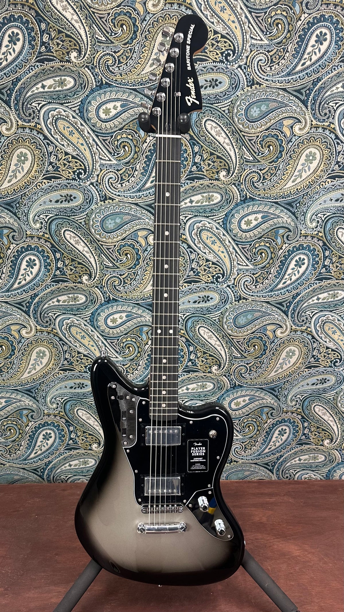 Fender Limited Edition Player Fusion Jaguar Baritone Special Silverburst w/Gig Bag