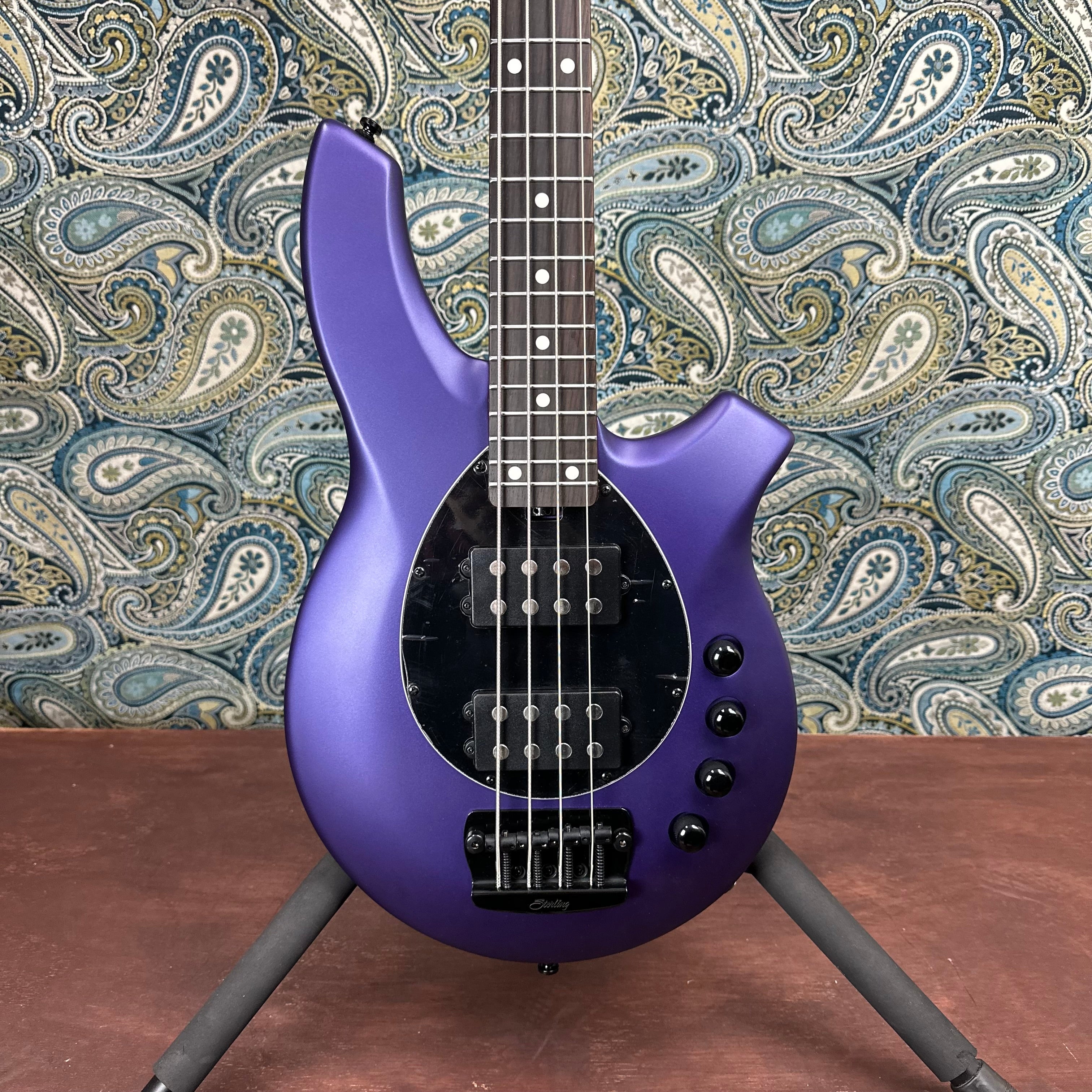 Sterling by Music Man Bongo Bass Guitar Firemist Purple Satin