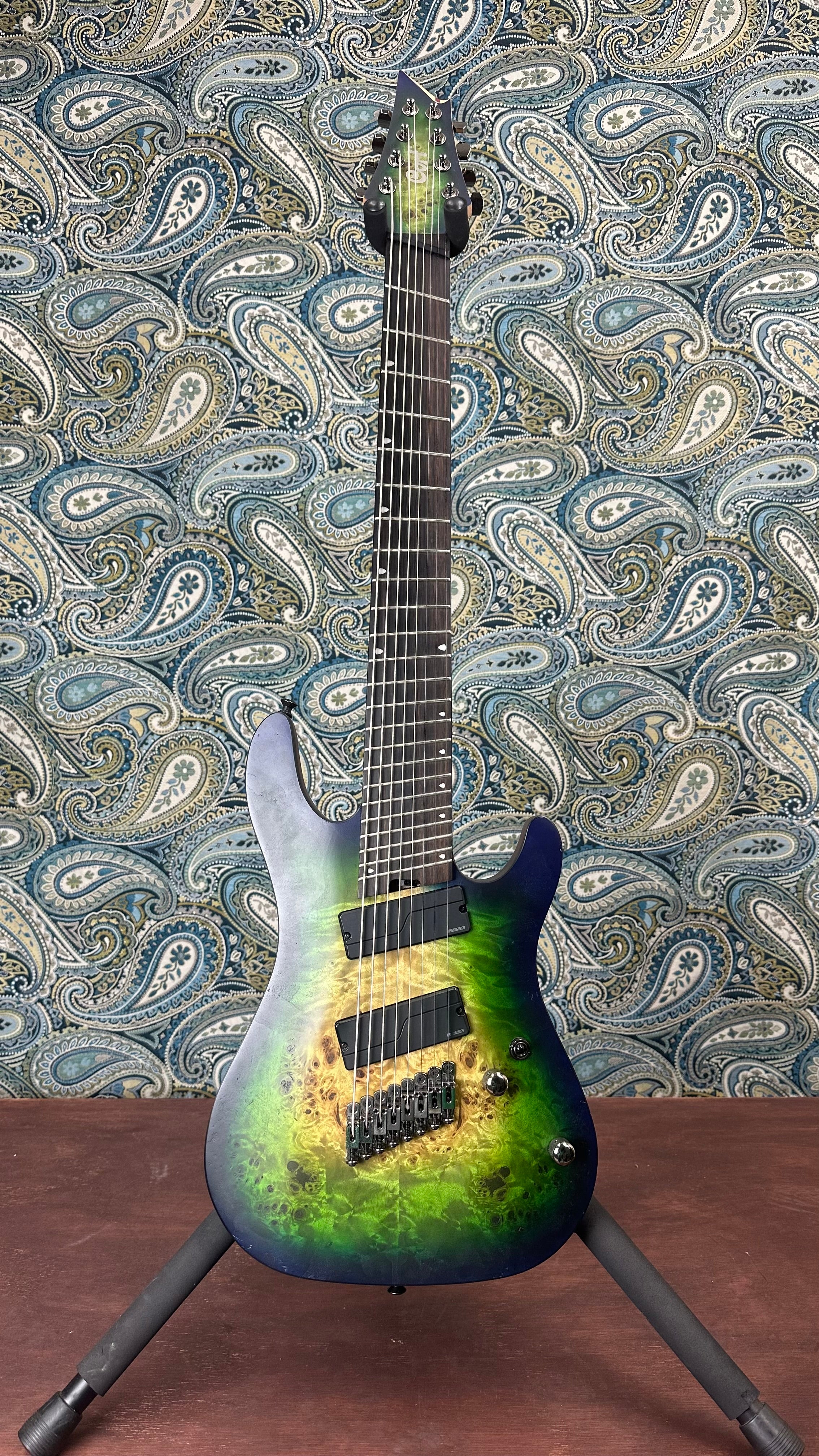 Used Cort KX508 8 String Multi-Scale Mariana Blue Burst