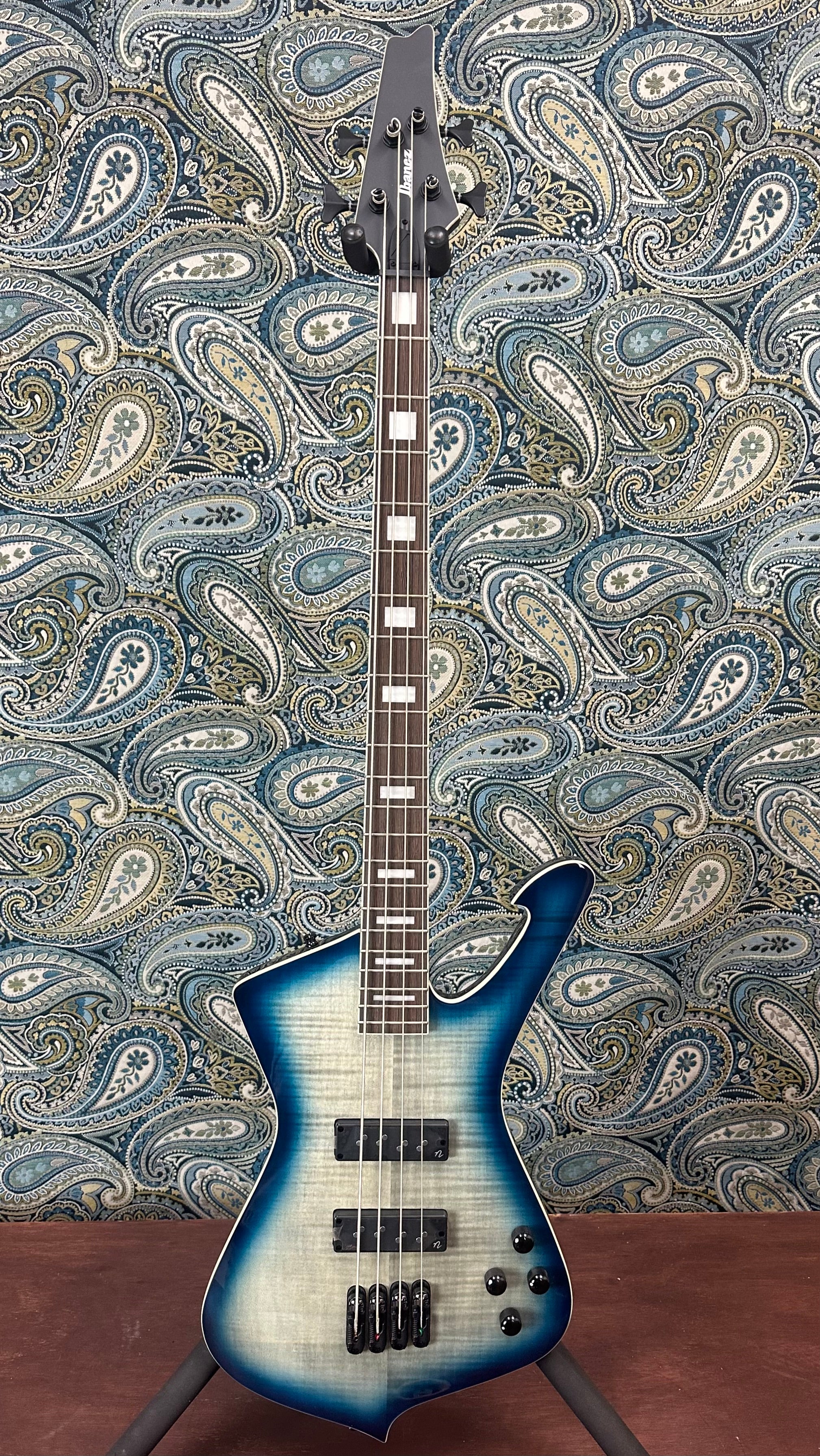 Ibanez Iceman ICB720FM Electric Bass Guitar Cosmic Blue Starburst w/Premium Gig Bag