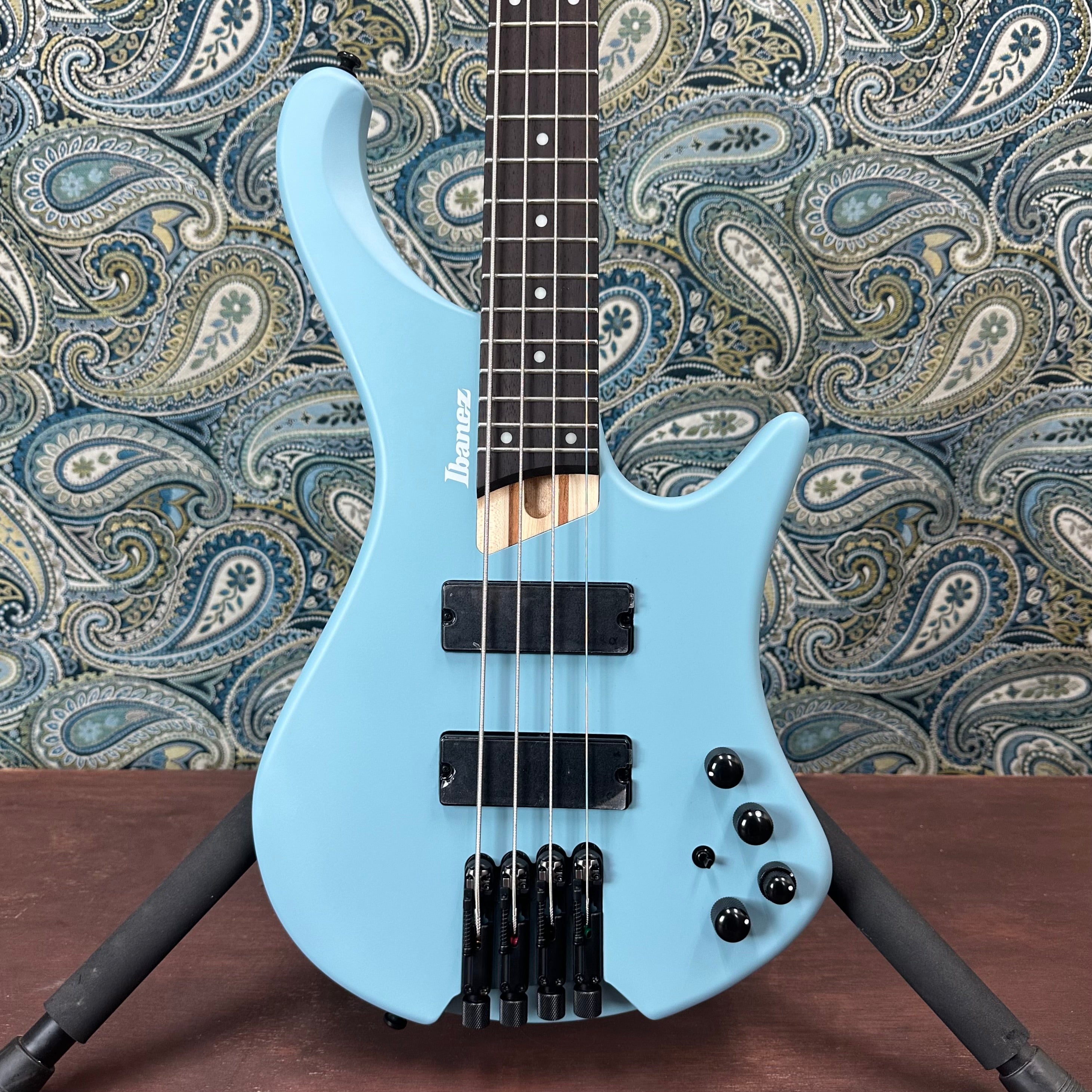 Ibanez EHB600 Workshop Headless 4-String Electric Bass Guitar Purist Blue Matte w/Premium Gig Bag