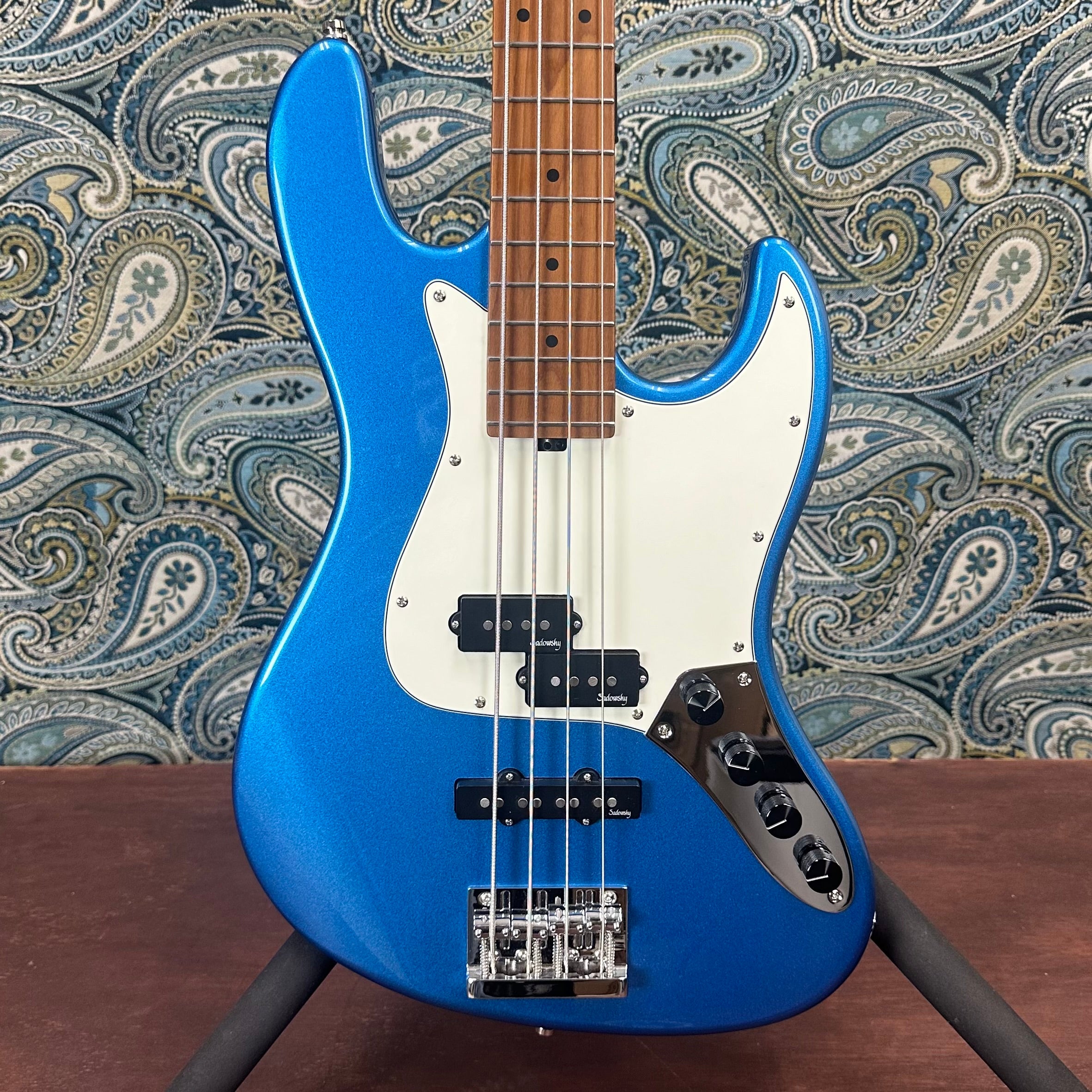 Used Sadowsky MetroExpress 21-Fret Hybrid P/J Bass Solid Ocean Blue Metallic High Polish w/Gig Bag