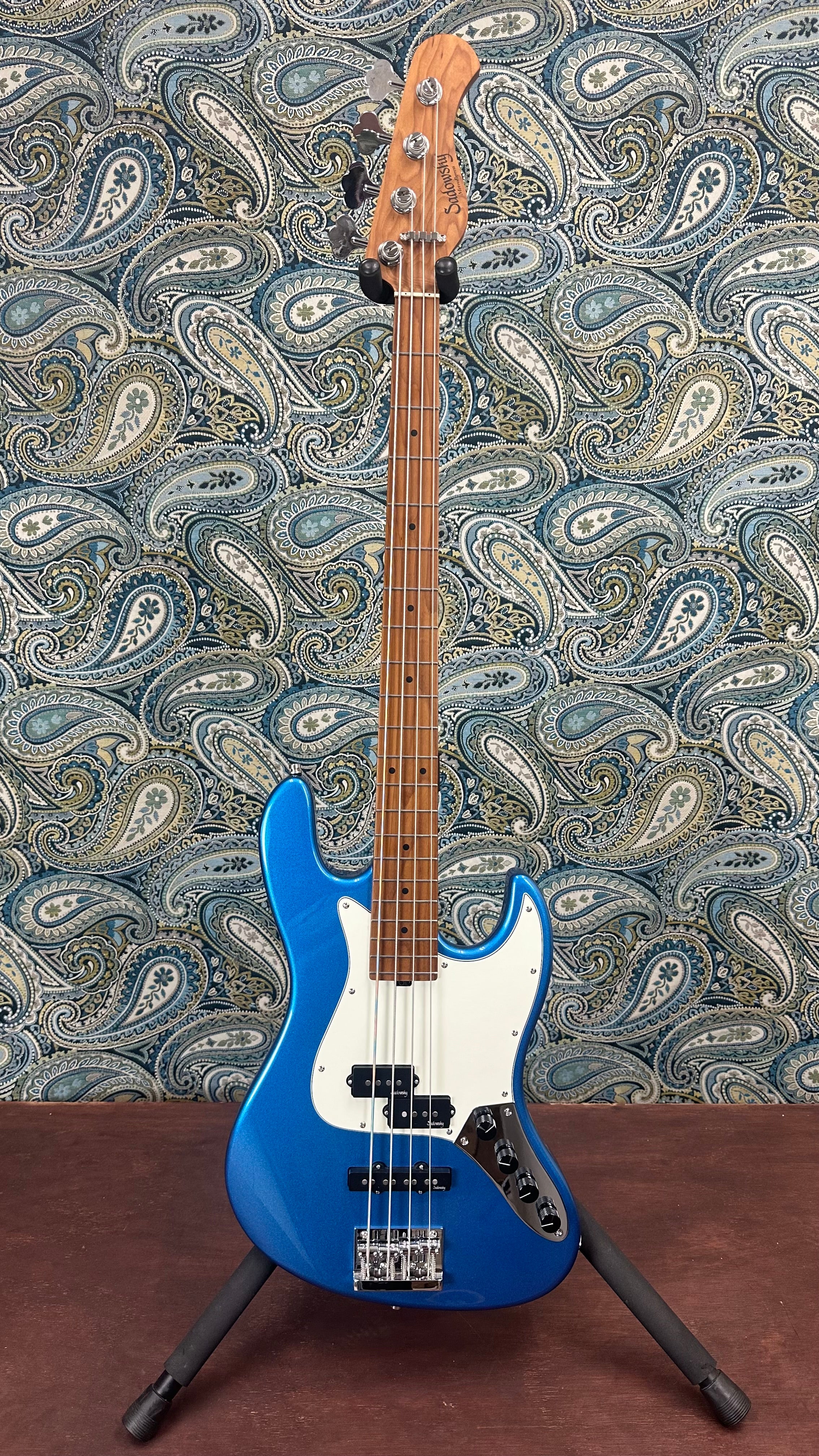 Used Sadowsky MetroExpress 21-Fret Hybrid P/J Bass Solid Ocean Blue Metallic High Polish w/Gig Bag
