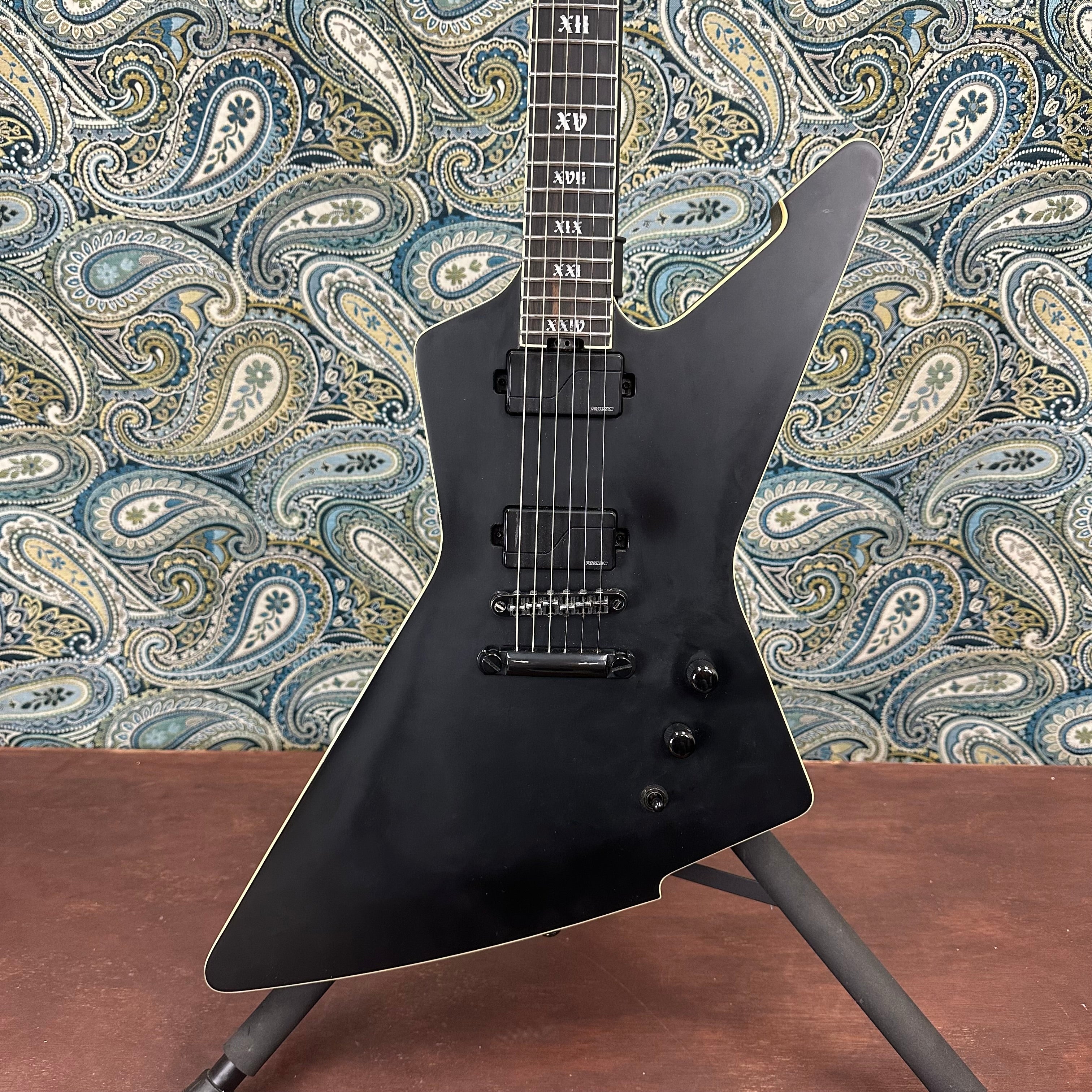 Used Schecter E-1 SLS Evil Twin Satin Black w/Hard Case