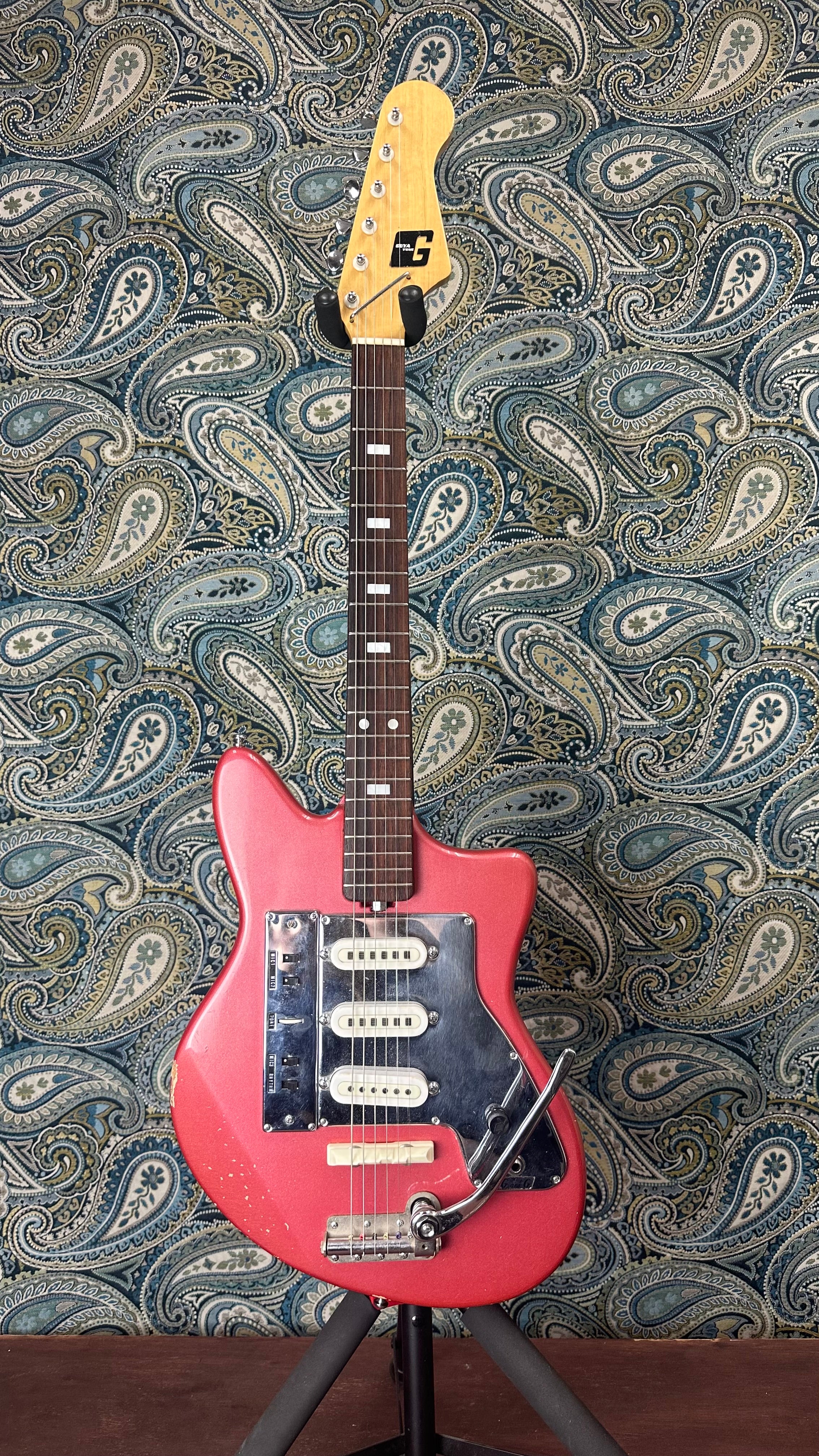 Used Guyatone LG-130T MIJ Sparkle Red 3 Pickup Guitar w/Trem