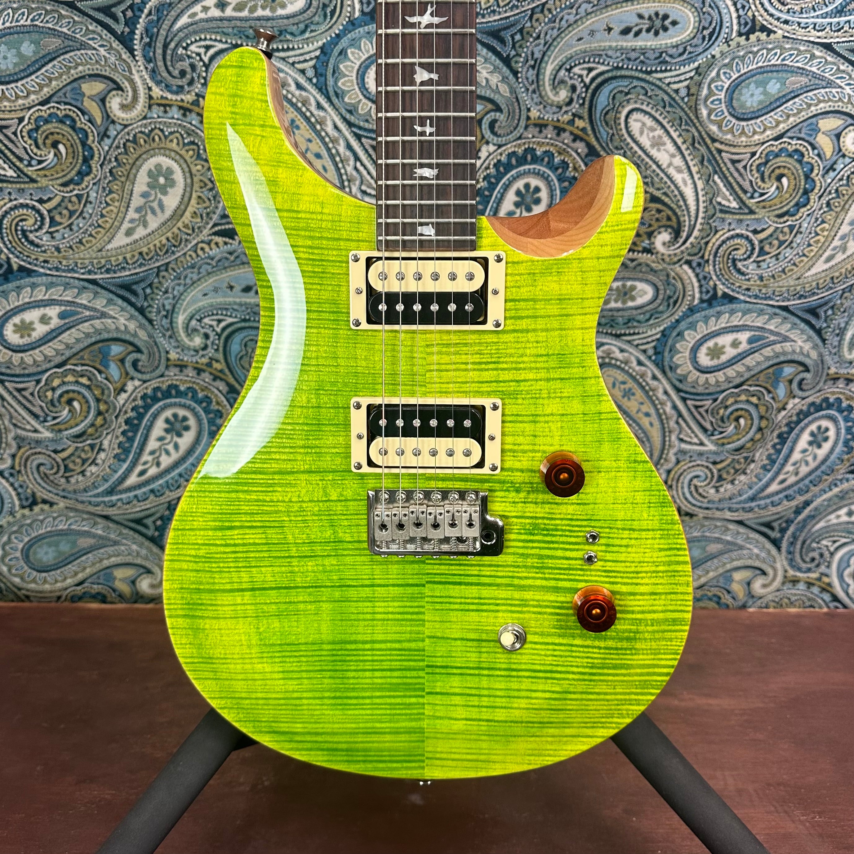 Used PRS SE Custom 24-08 Electric Guitar Eriza Verde w/PRS Hard Case