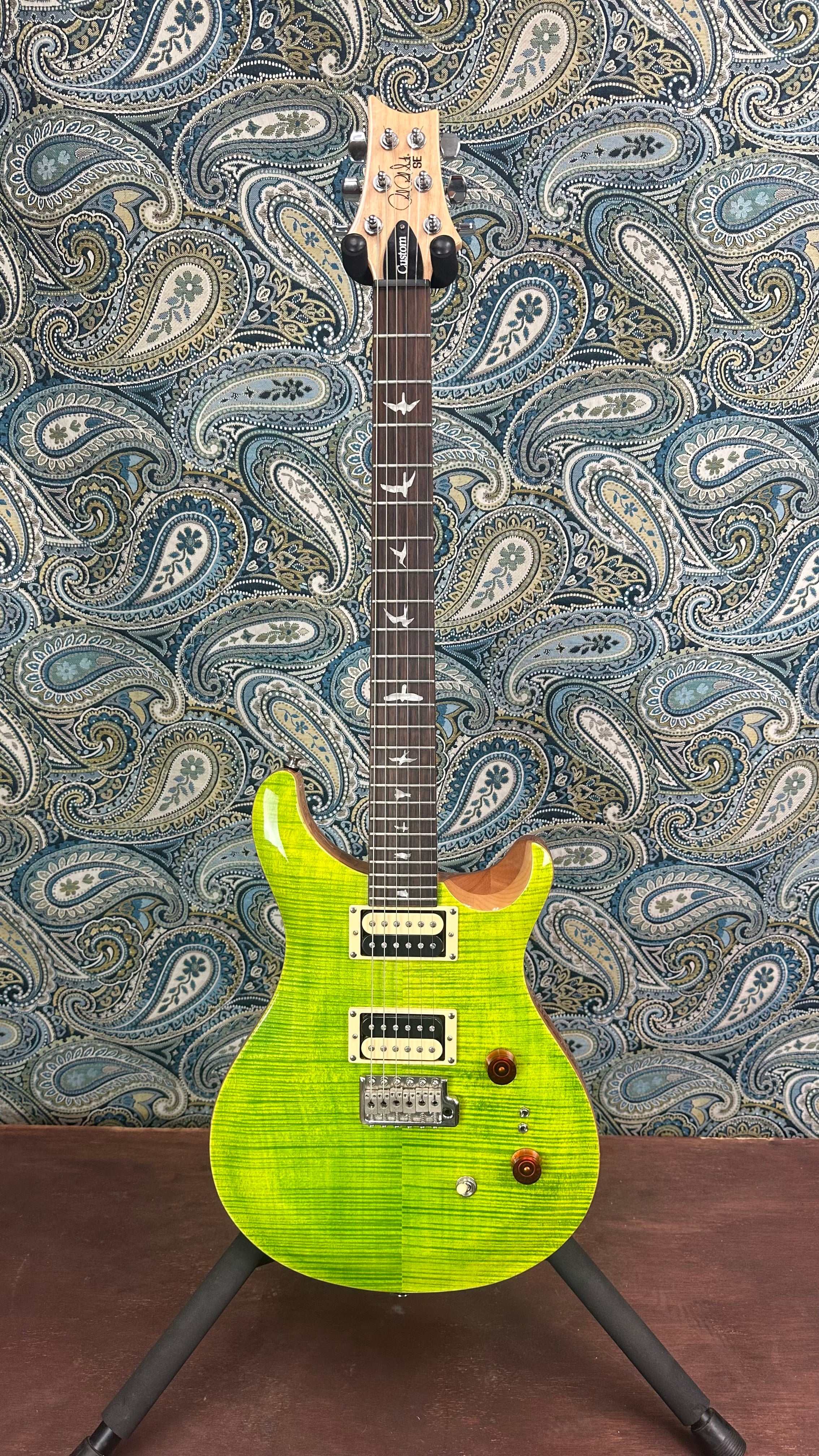 Used PRS SE Custom 24-08 Electric Guitar Eriza Verde w/PRS Hard Case