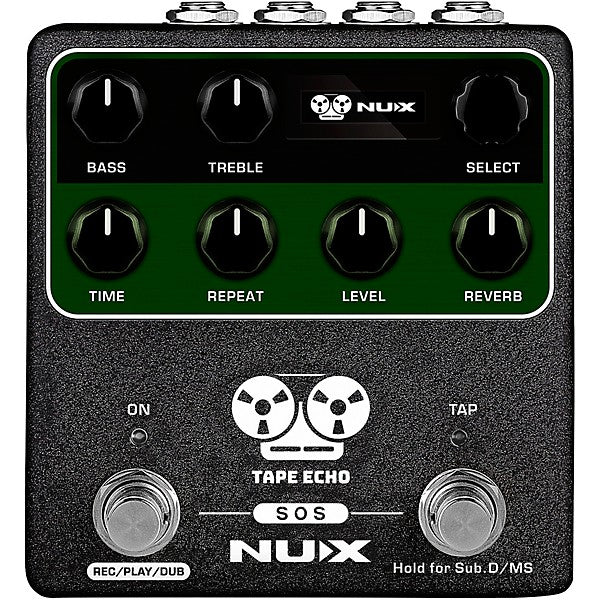 NUX NDD-7 Tape Echo Multi Tape Head Space Echo With Tap Tempo and Looper Effects Pedal Black