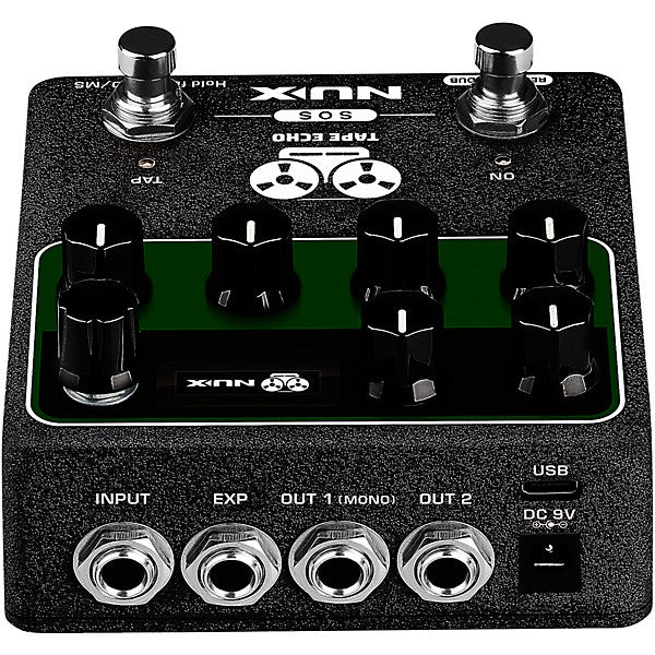 NUX NDD-7 Tape Echo Multi Tape Head Space Echo With Tap Tempo and Looper Effects Pedal Black