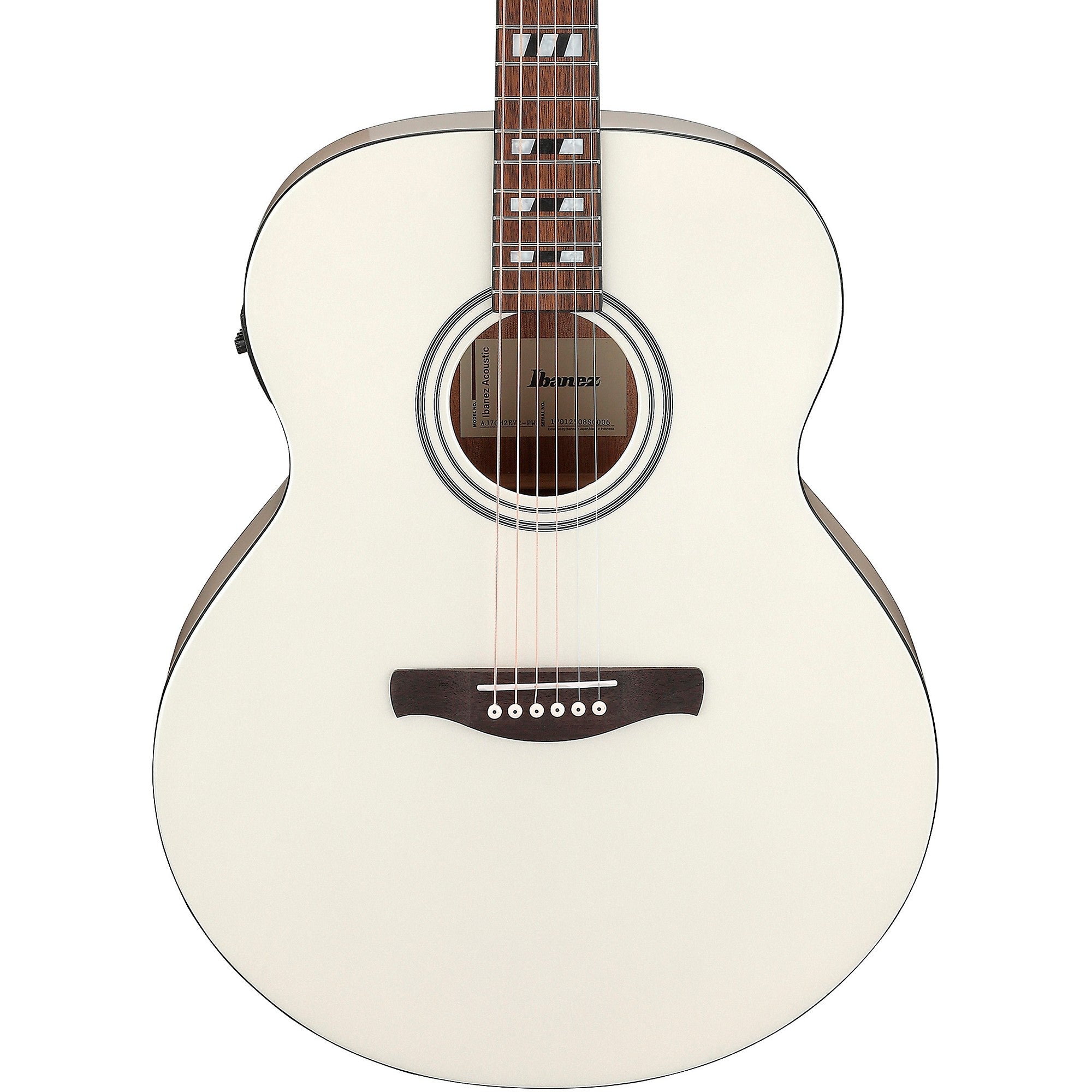 Ibanez AJ70M2E Jumbo Acoustic-Electric Guitar Pearl White