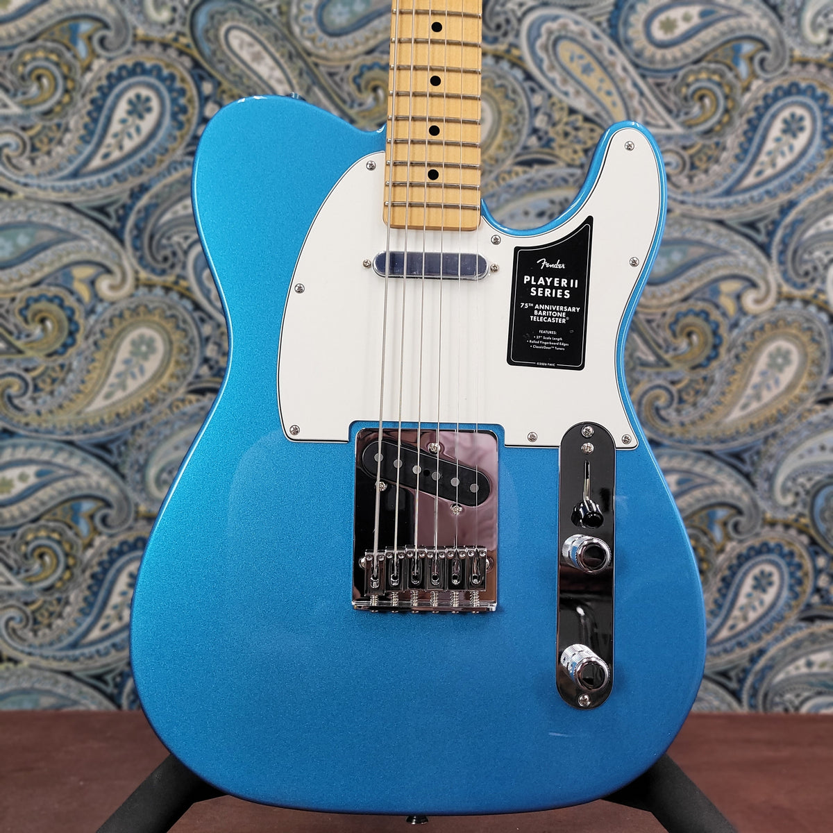 Fender 75th Anniversary Player II Baritone Telecaster Lake Placid Blue