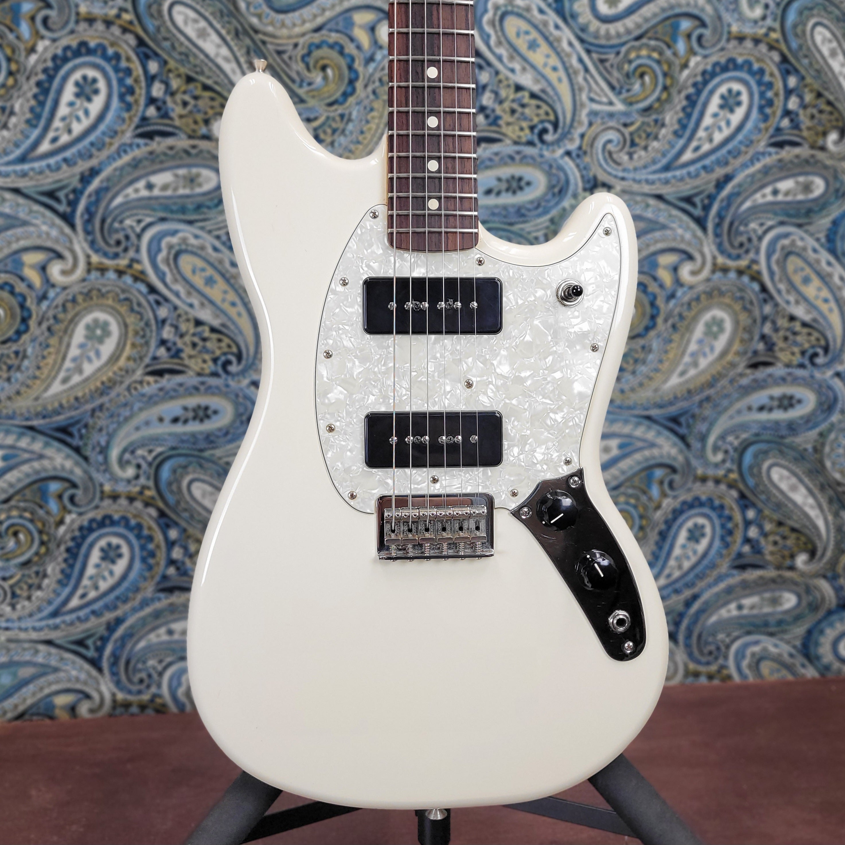 Used Fender Mustang 90 Olympic White Rosewood Fingerboard 2016