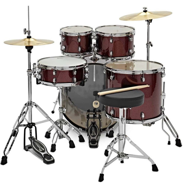 Premier Revolution 20" 5-Piece Complete Drum Kit Red Sparkle PR20-5DKRSW