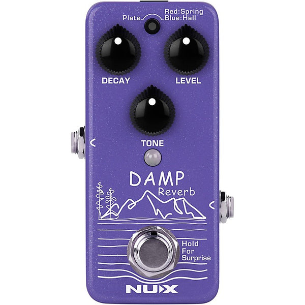NUX NRV-3 Damp Mini Pedal with Three Classic Reverb Models Effects Pedal Blue
